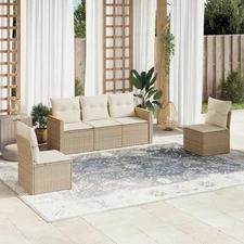 Garden Sofa Set Beige PE rattan Medium Modular Garden Sofa Set