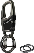 Keychain with Carabiner Clip 4 Heavy Duty Key Rings and D Ring for MenS Car Ke