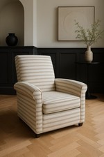 Donghia Armchair by John Hutton – Rare Luxury Striped Upholstery