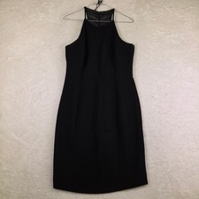 Black Halter Neck Sheath Dress Sleeveless Minimalist Cocktail Midi LBD