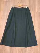 Vintage Pendleton Wool Skirt Dark Green 100% Virgin Wool Sz 14 USA Made 1980s 
