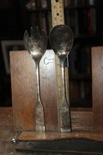 Vintage Silver Plate Silverware Serving Spoon Fork MK Zn4