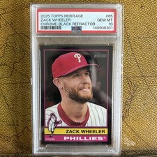 2025 Topps Heritage Zack Wheeler Chrome Black Border 01/76 Philadelphia Pop 2!