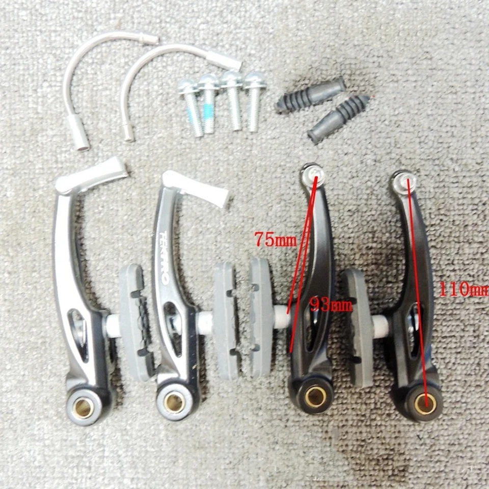 1Pair V BRAKES (Front + Rear) Cycle Mountain Bike BMX Hybrid BLACK↟ - Image 2 of 4