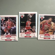 1990 Fleer Michael Jordan Scottie Pippen Bill Cartwright -Chicago Bulls- 3 Cards