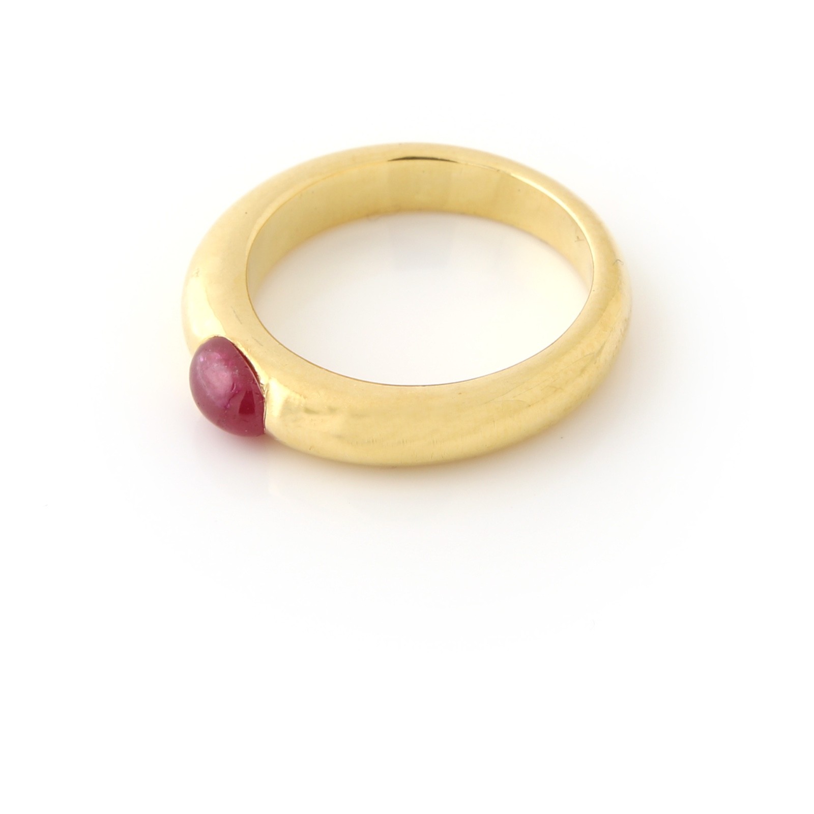 Ruby Cabochon Stacking Ring 18k Yellow Gold - image 4