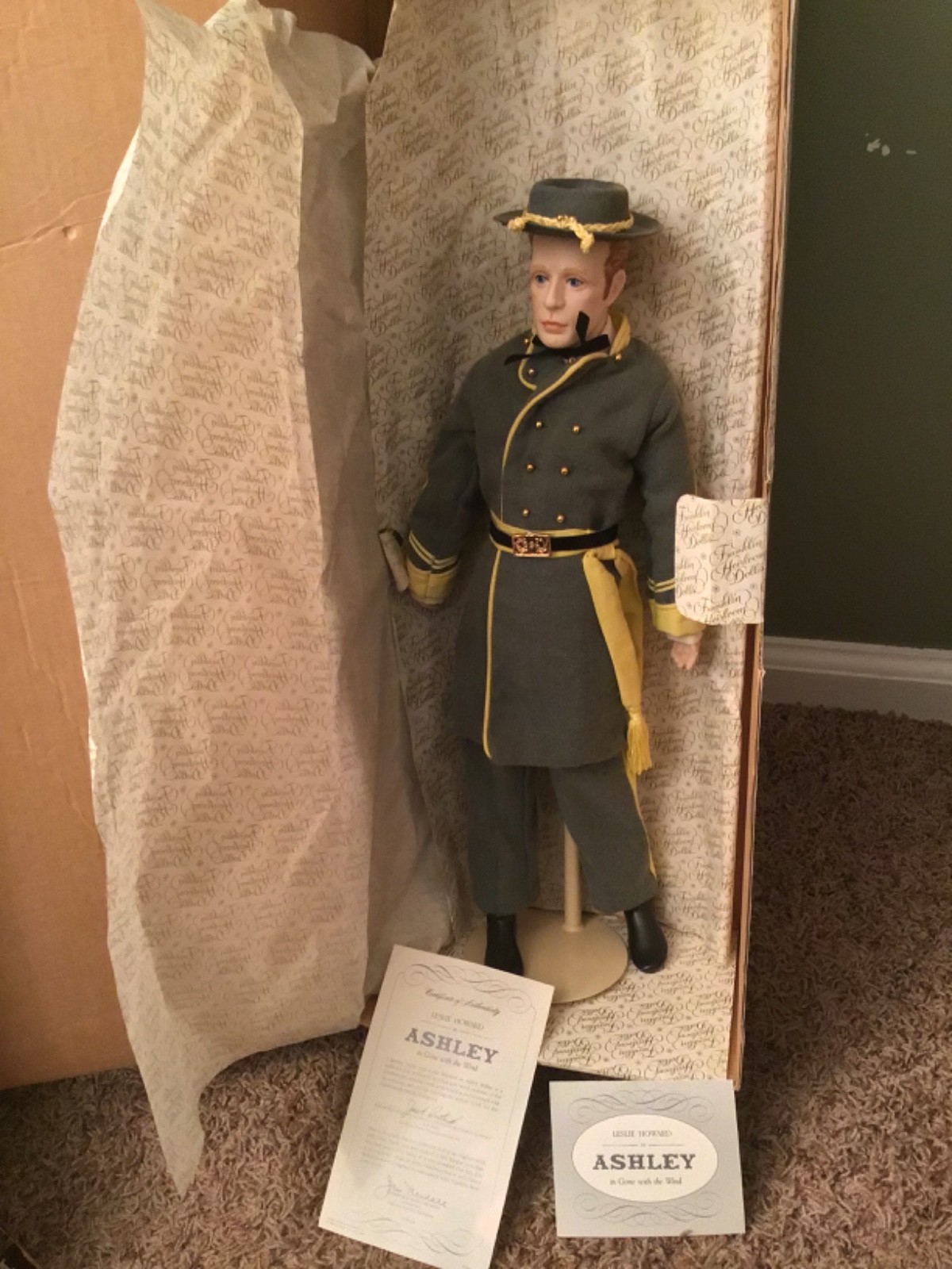 Vintage Franklin Mint Gone With The Wind Leslie Howard As Ashley Doll