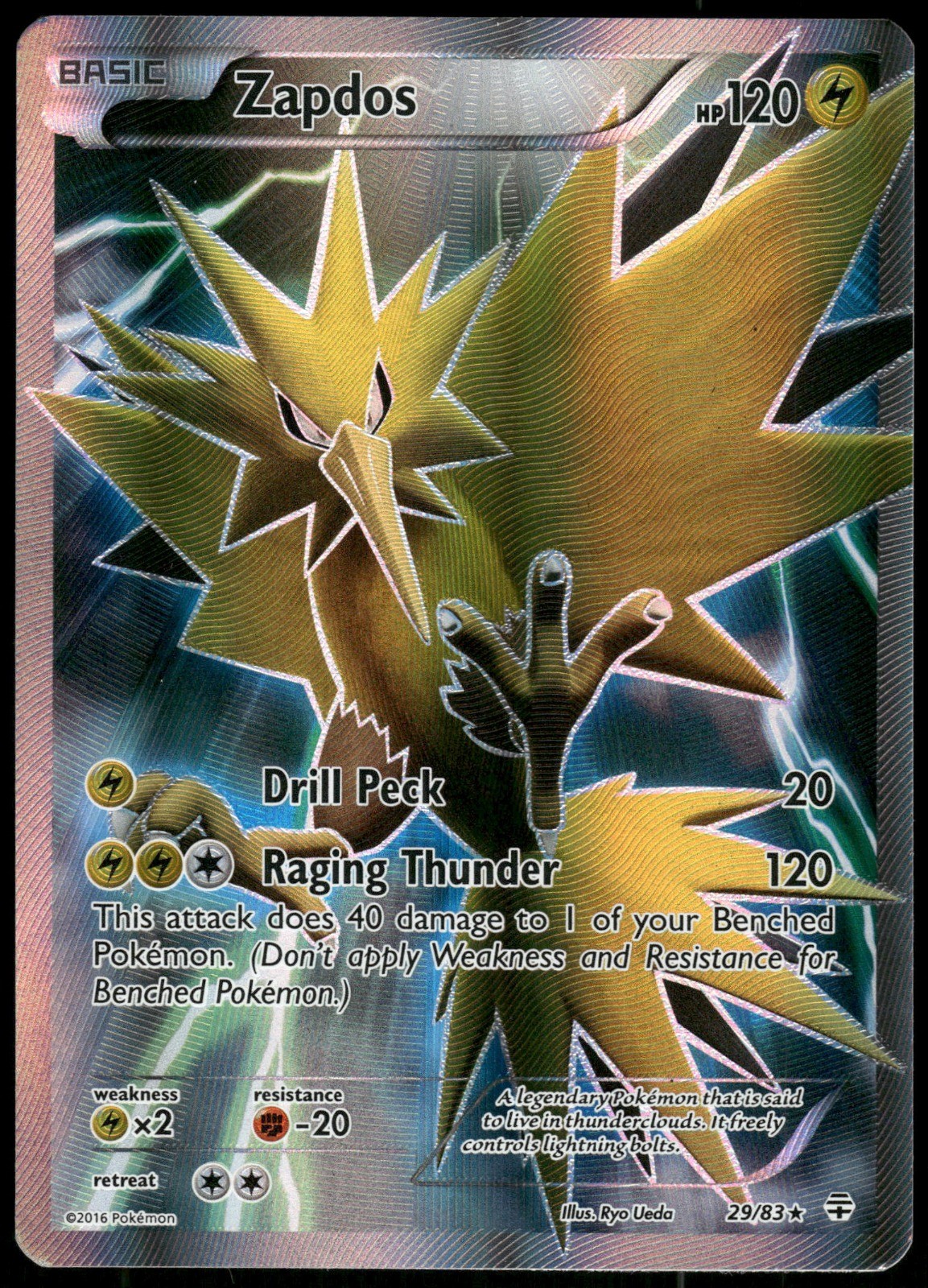 Pokemon Zapdos Holo Rare Generations 29/83 LP Holo
