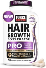 Force Factor Hair Growth Accelerator Pro, Clinically Studied Lustriva, Cynatin