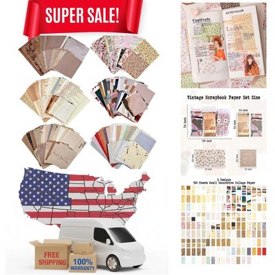 Extensive 360 Sheet Vintage Paper Collection - Ideal for Collages & Journals