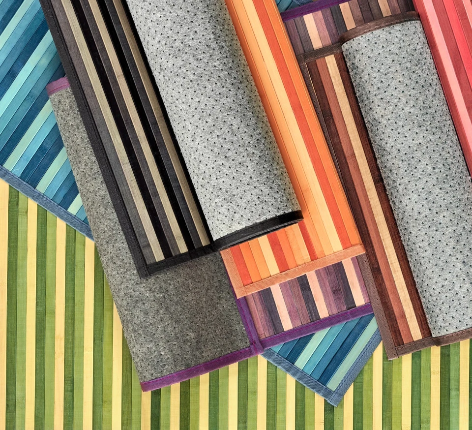 PIERRE TAPPETI Tappeti Bamboo anti-scivolo, Passatoie Cucina bambù, Stuoie bagno listelli Legno