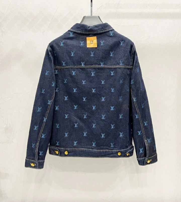 Louis Vuitton Jacket Men's Denim Logo Dark Blue sz XL - Image 2 of 4