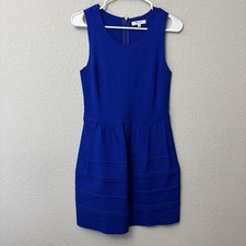 Madewell Silhouette Dress Women’s Size Small S Cobalt Blue Back Zip Side Pockets