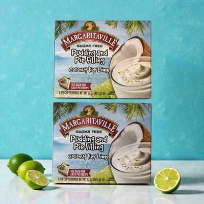 Margaritaville Sugar Free Coconut Key Lime Pudding and Pie Filling 1.7 oz 2 Pack