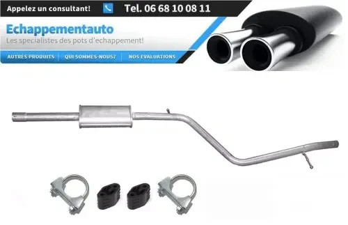 Silencieux central Renault Logan break 1.6 pot d'échappement intermédiaire