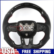Led Carbon Fiber Steering Wheel For Dodge Charger Durango Srt 15-23 Usa Stock..