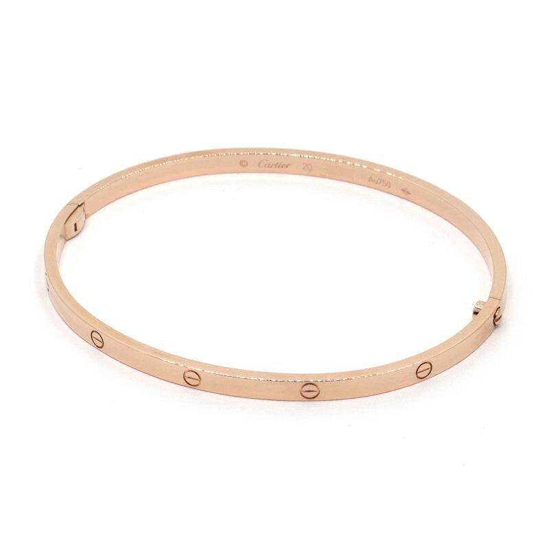 Cartier Love Bracelet 18K Rose Gold Small Size 20 Bangle 7.6 Inches 22.0g-image