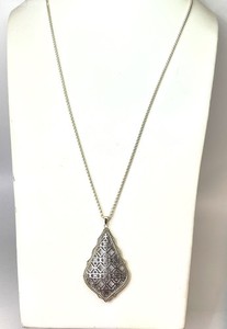 Kendra Scott Two Tone Aiden Filigree Pendant Chain Necklace 27.1g