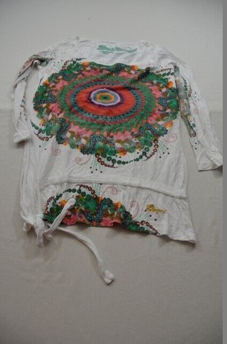 Z0867 Desigual Shirt L bunt mit Mängeln