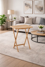 Small Folding Rubberwood TV Table Side Fold Computer Desk Table Diner Tea Coffee