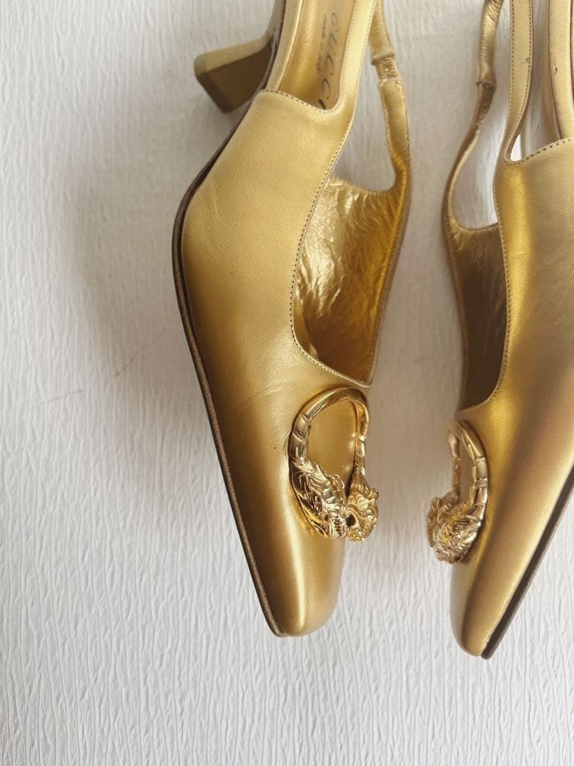 GUCCI by Tom Ford 2000 Tiger Iconic Mules Size 36 Leather Vintage Womens Japan thumbnail 4