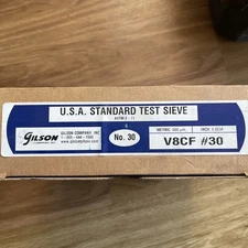 Gilson V8CF 8" Brass/SS Full Height #30 0.0234 Inch Standard Test Sieve Screen