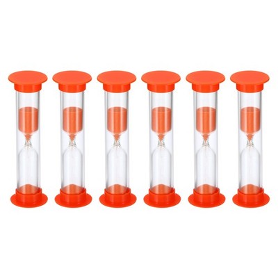 2 Minuten Sand Timer, 6 Stück sandige Uhr Countdown Glas orange