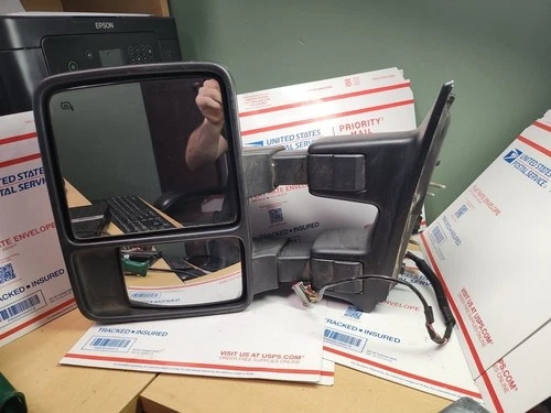 2008-2012 FORD F-250 LEFT DRIVER SIDE VIEW MIRROR HEATED W/ SIGNAL OEM USED , S1