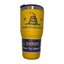 Yukon Outfitters Freedom 30oz Yellow Stainless Steel Tumbler "Dont Tread On Me"