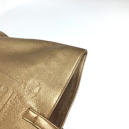 BVLGARI Logo S.Bulgari Hand Bag Vertical Tote Bag Leather Gold - Picture 10 of 16