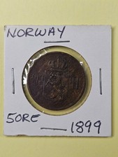 COINS - NORWAY - 5 ORE 1899