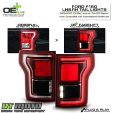 [Halogen Upgrade Raptor Style] For 2015-2020 Ford F150 Full LED Tail Lights Lamp