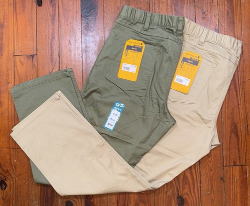 2 Pair NWT Carhartt 5 Pocket Relax Fit Force Rugged Flex Work Pants Canvas 36x32