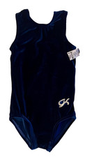 GK NAVY BLUE CHILD X-SMALL CLASSIC VELVET BALLET DANCE GYM TANK LEOTARD SZ XS