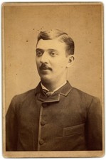 Cabinet Card Circa 1880s Spaulding's Handsome Man with Mustache NY