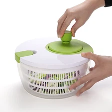 4Qt Salad Spinner Vegetable Dryer, Green Glaze, Height 6.54In, Weight 1.55Lb, BP
