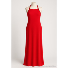 Nicole Miller Collection Red Maxi Dress Y2K Evening Gown Spaghetti Strap Small