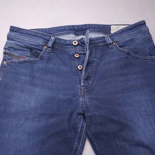 Mens Diesel BELTHER Stretch Slim Straight Blue Jeans 34x32