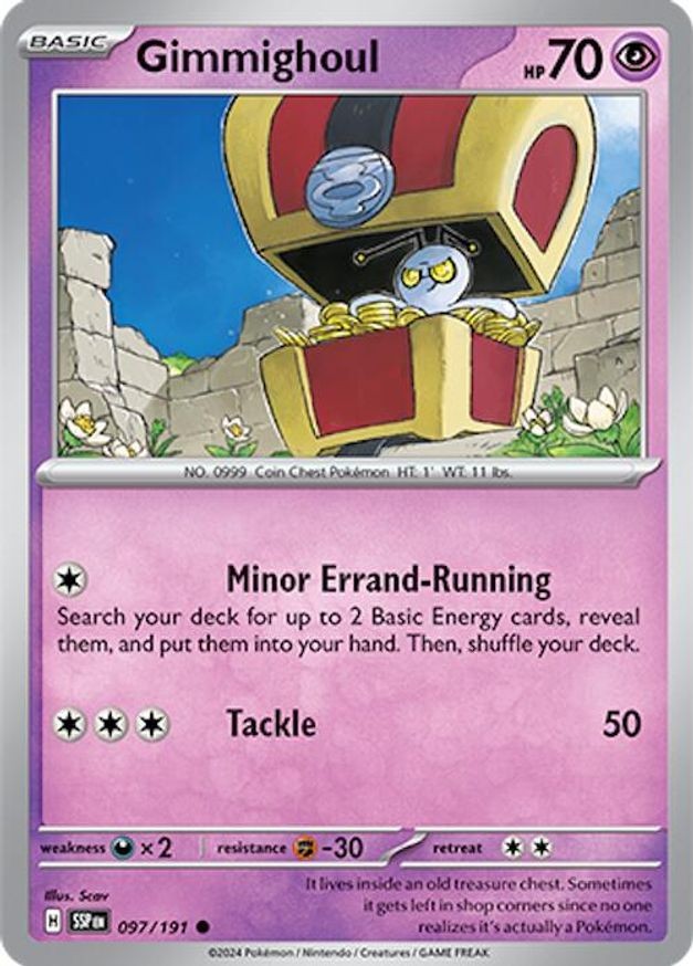 Pokemon Gimmighoul (97/292) Surging Sparks NM REVERSE HOLO