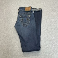 True Religion Womens Low Rise Flare Jeans Size 24 Made In USA Y2K