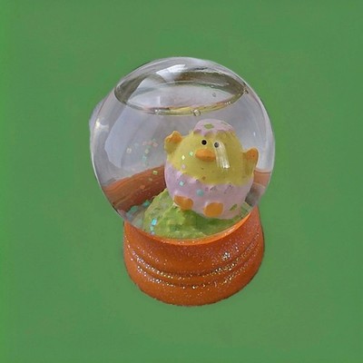 Bestpysanky Easter Egg Delight Mini Water Snow Globe Chick Inside A Pink Egg