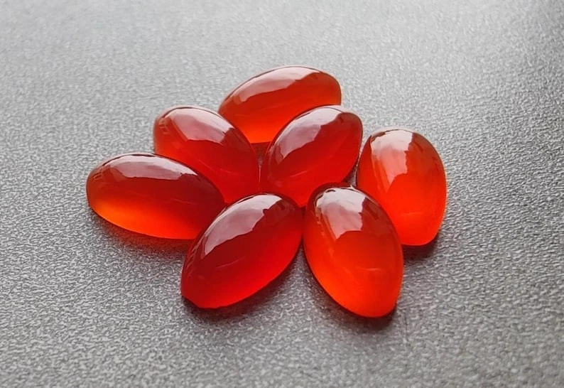 Cornalina Natural Largo Ovalado Cabujón Calidad AAA Piedras Preciosas Cristales Curativos Foto 3 de 4