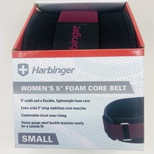 Harbinger Women's Weightlifting 5" Foam Core Nylon Belt, Small, Merlot/Black
