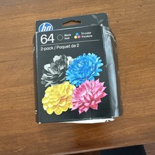 HP 64 Black/Tri-Color Ink Cartridges 2-Pack - EXP. 03/2028 - NEW IN BOX