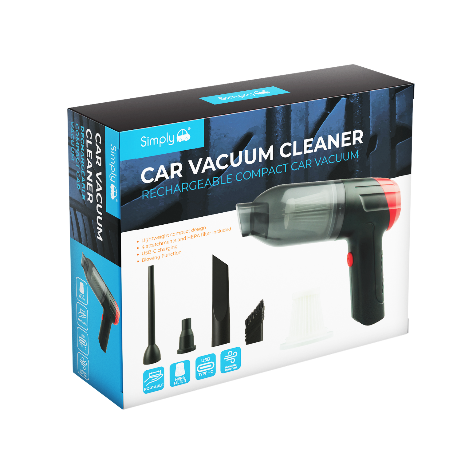 Simply - Portable Blower And Vacuum Cleaner |Compact |Powerful & Cordless