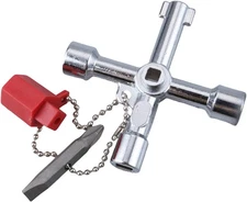 1 Pack 4 Way Sillcock Key Set, Equipped with Bits,Multi Functional Water Key