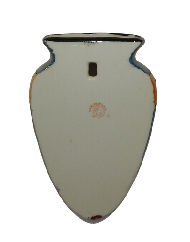 Vintage Hand-Painted Dragon Ware Moriage Blue & Peach Lustre Japan Wall Pocket - Picture 3 of 3