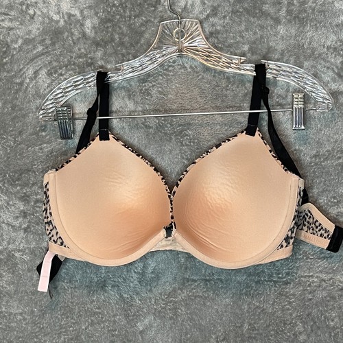 Victorias Secret Women Y2K Satin Dream Angel Animal Print Push Up Bra 34DDD - Picture 3 of 14