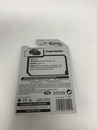 Hot Wheels 09'Jeep Scrambler Heat Fleet Blue Red Lines - Picture 8 of 9