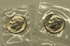 1977 P & D Uncirculated Roosevelt Dimes in Mint Cello, Free Shipping
